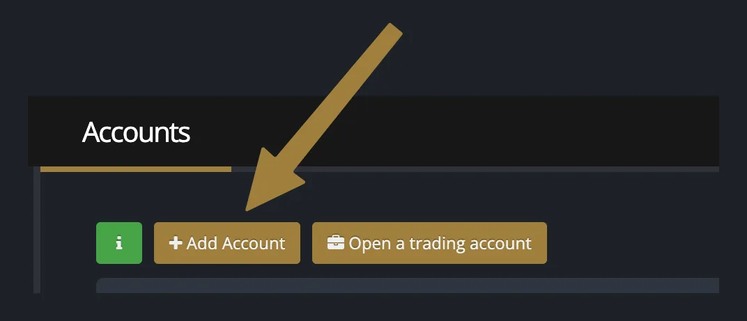 Accounts page with Add Account button